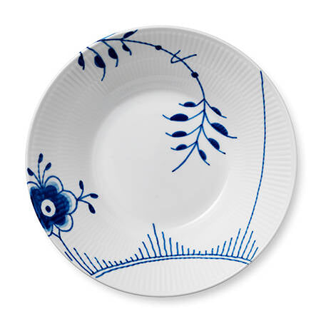 Blå Mega riflet dyb tallerken - 24 cm.